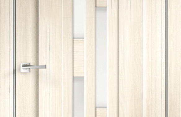 Дверное полотно SoftTouch SoftTouch PREMIER 8 800х2000 цвет Ясень капучино структурный стекло Лакобель белое Ясень капучино структурный