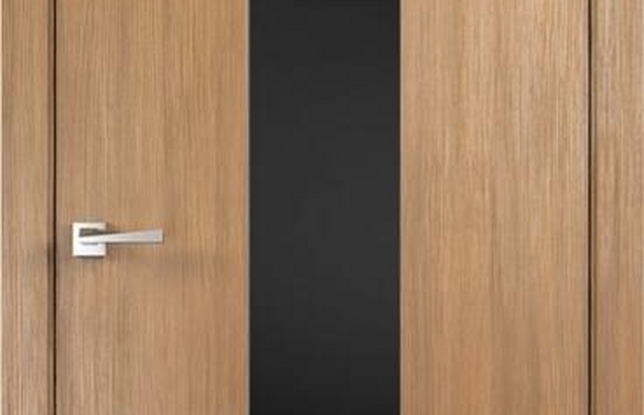Дверное полотно Экошпон SMART Z2 600х2000 цвет Дуб золотой стекло Лакобель черное Лакобель чёрное Дуб золотой