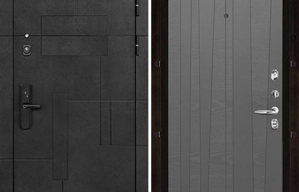 Дверь входная Флагман Доминион, цвет Бетон черный, панель - trend цвет grigio (ral 7015) Grigio (Ral 7015)