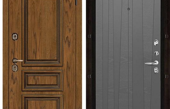 Дверь входная уличная Тор Термо, цвет тик, панель - trend цвет grigio (ral 7015) Grigio (Ral 7015)