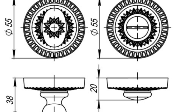 Ручка поворотная BK6RCL55 (BK6/CL) BB-17 коричневая бронза BB коричневая бронза