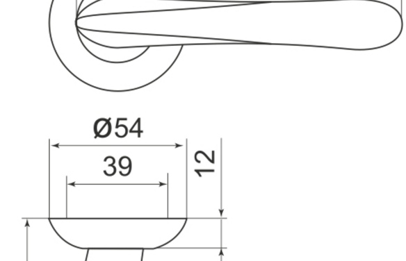 Ручка раздельная RLD54Pava (Pava LD42) CP-8 хром TECH CP хром