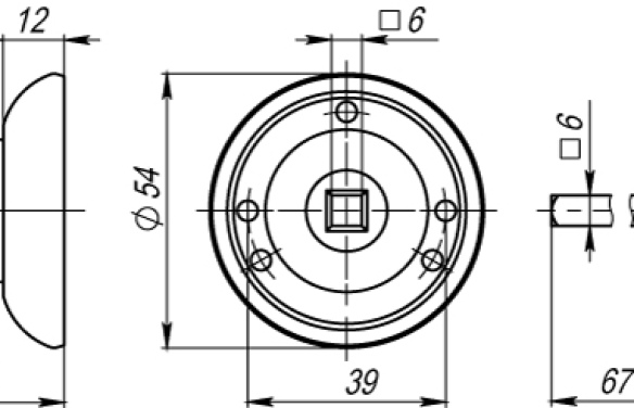 Ручка поворотная BK6RLD54 (BK6) CP-8 хром CP хром