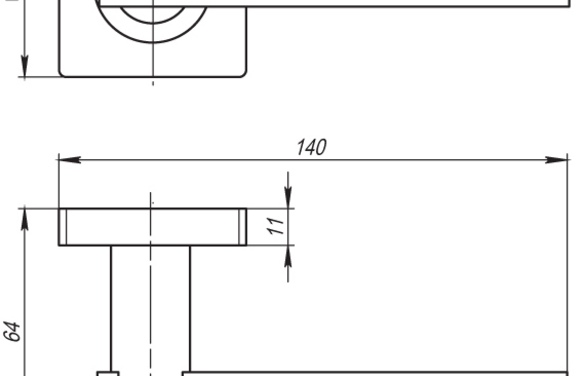 Ручка раздельная KSQ52ORBIS (ORBIS SQ004) SN/CP-3 матовый никель/хром SN-матовый-никель_CP-хром
