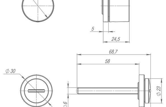 Ручка поворотная BK6RART30 BL-26 черный BL черный
