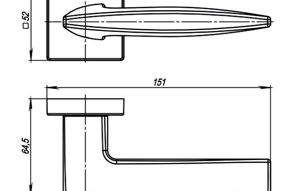 Ручка раздельная KUSQ52SQUID (SQUID USQ9) SN-3 матовый никель SN МатНикель
