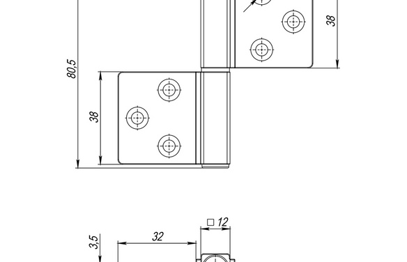 Петля универсальная флажковая FLIN3800US BL черный BL черный