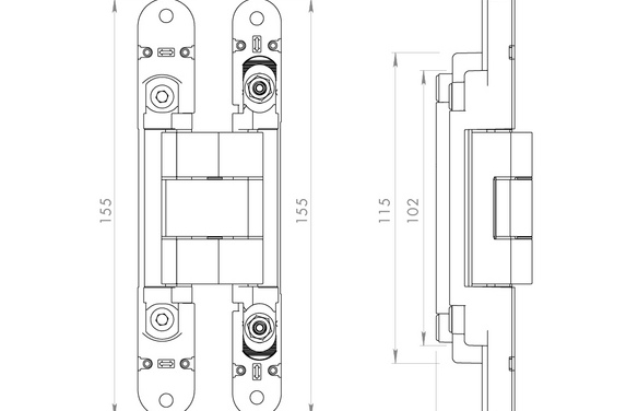 Петля скрытой установки U3D2400VPG SC мат хром TECH SC матовый хром