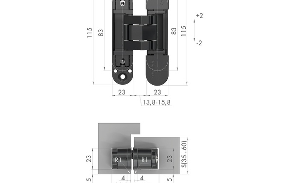 Петля скрытой установки U3D3000VPG AB бронза TECH AB Бронза