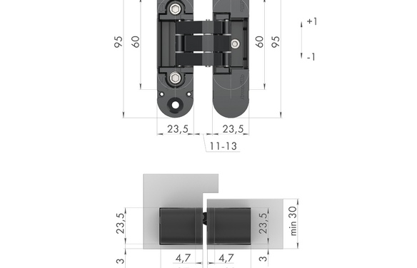Петля скрытой установки U3D4000 SG (9540UN3D) мат золото SG МатЗолото