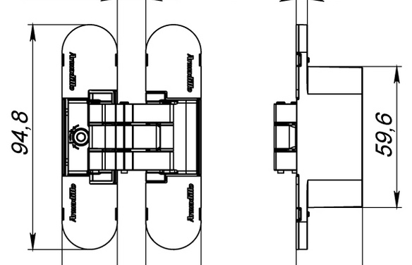 Петля скрытой установки U3D4000 SG (9540UN3D) мат золото SG МатЗолото