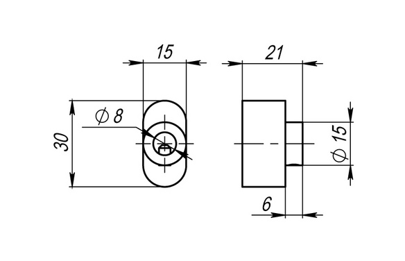 Вертушка на шток цилиндра TKnob-S (CB-S) CP-8 хром CP хром