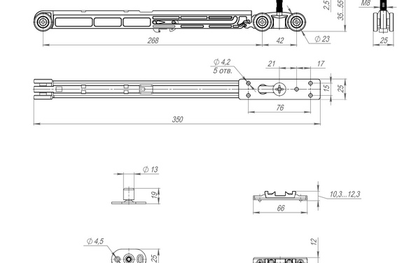Комплект для раздвижных дверей SLDComfort-PROSET2soft close/80 CP хром