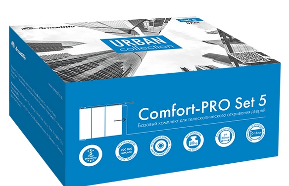 Комплект для телескопического открывания SLDComfort-PROSET5telescope/80 (Comfort - PRO SET 5) CP хром