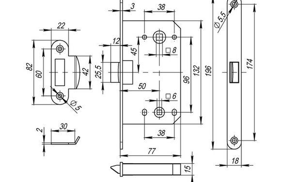 Защелка PLASTP96WC-50 (P96WC-50) SSC сатинированный хром SSC сатинированный хром