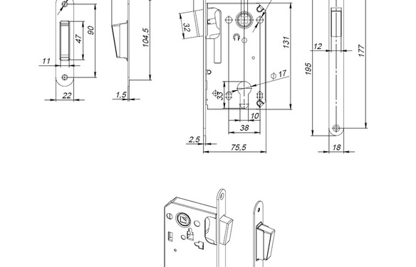 Корпус замка MAGN5300-M-C (5300-M-C) GR графит GR графит