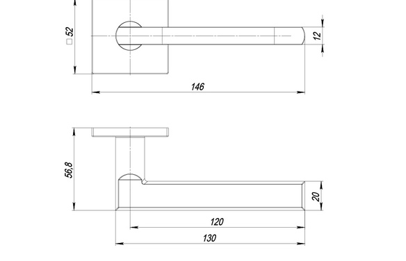 Ручка раздельная KARCQ52PLUTON BL-24 черный BL черный