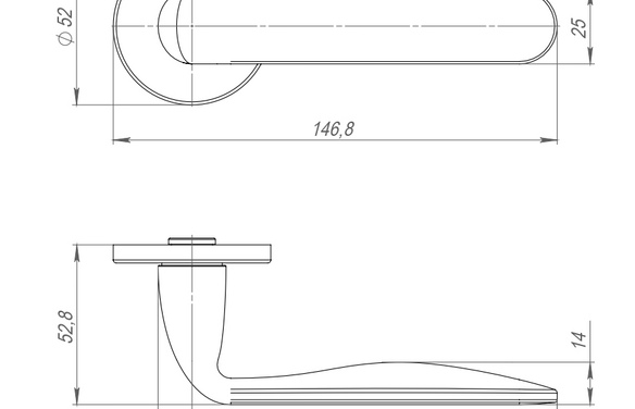 Ручка раздельная RARCR52EXTRA SSC-16 сатинхром SSC сатинированный хром