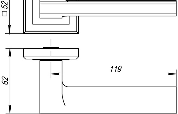 Ручка раздельная KQL52VECTOR (VECTOR QL) BL-24 черный BL черный