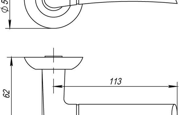 Ручка раздельная RTL54ARDEA (ARDEA TL) SG/GP-4 матовое золото/золото SG матовое золото/GP золото