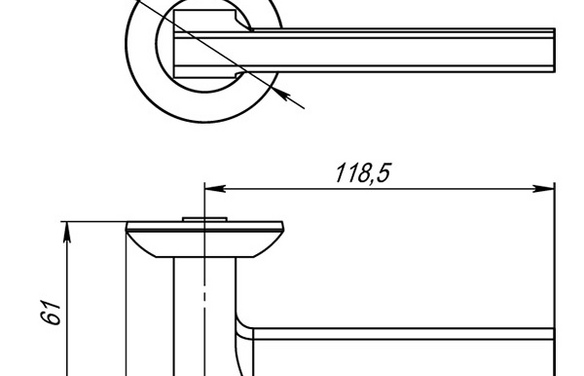 Ручка раздельная RTL54BLADE (BLADE TL) WH-19 белый WH белый