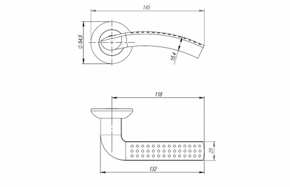 Ручка раздельная RTL54LOGICA (LOGICA TL) 140mm SN/CP-3 матовый никель/хром SN матовый никель/CP хром
