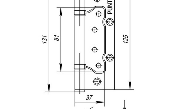 Петля универсальная без врезки IN5200W AB (200-2B 125x25) бронза AB Бронза