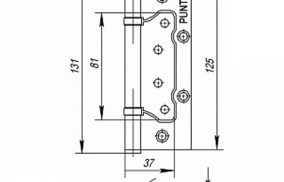 Петля универсальная без врезки IN5200W GR (200-2B 125x25) графит GR графит