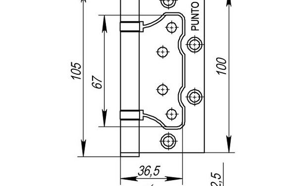 Петля универсальная без врезки IN4200W AC (200-2B 100x25) медь AC Медь