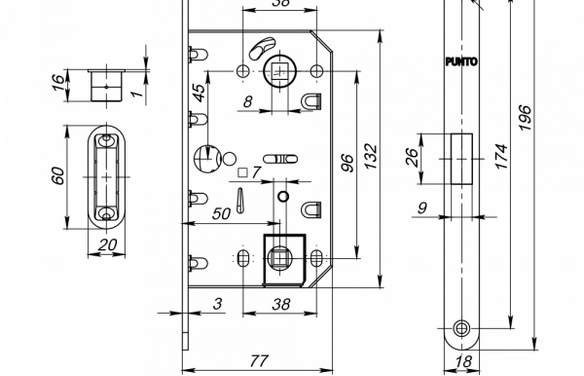 Защелка врезная магнитная ML96WC-50/BL ABG (бронза) блистер AB Бронза