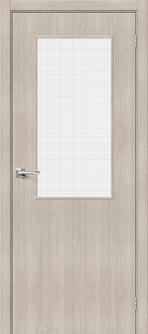 Дверь Браво-7 экошпон Wired Glass 12,5, цвет: Cappuccino Melinga