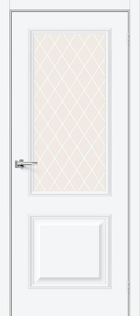 Дверь Классик-13 ПЭТ White Сrystal, цвет: White Silk