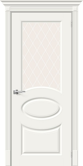 Дверь Скинни-21 эмаль White Сrystal, цвет: Whitey
