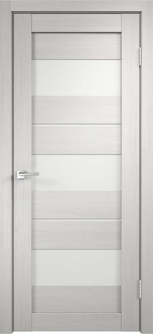 Дверное полотно Экошпон DUPLEX 12 600х2000 цвет Дуб белый стекло Лакобель белое