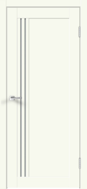 Дверное полотно Экошпон XLINE 8 600х2000 цвет Молочный Эмалит стекло Мателюкс Мателюкс