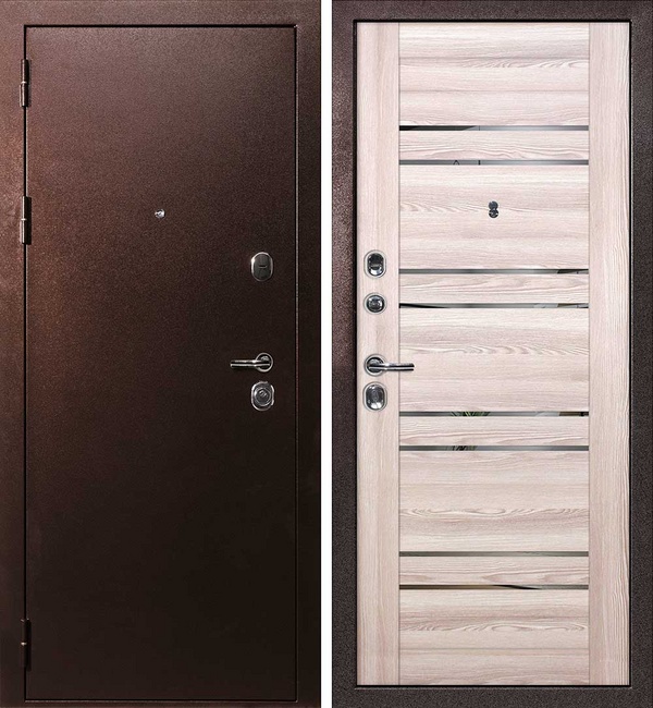 ДМ С 3 антик медь, замки Гардиан (металл гладкий/ PSK 1 nanotex зеркало тон) 860 Л