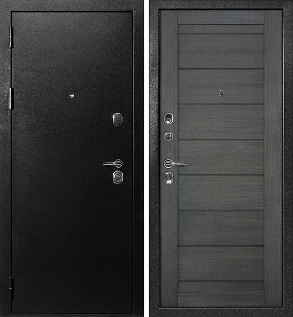 ДМ С 1 титан, замки Гардиан (металл гладкий/ ТЕХНО 708 nanotex грей) 860 Л