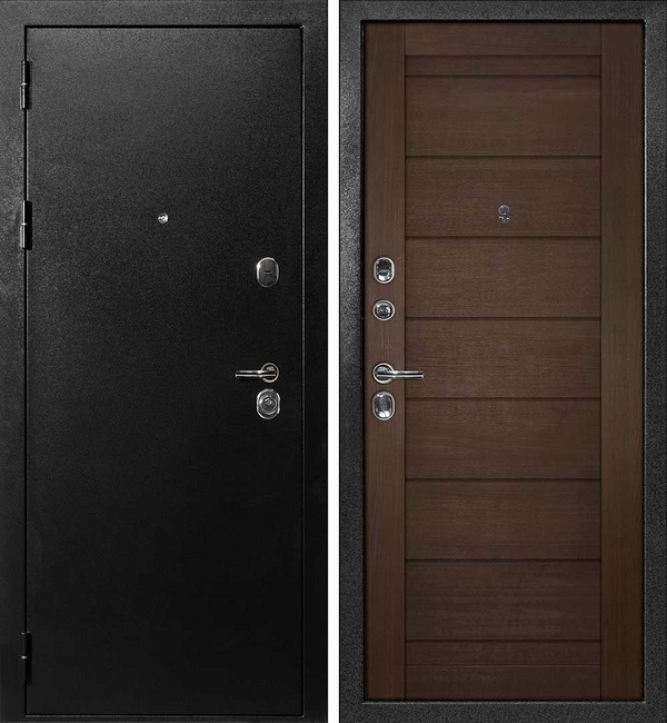 ДМ С 1 титан, замки Гардиан (металл гладкий/ ТЕХНО 708 nanotex венге) 860 Л