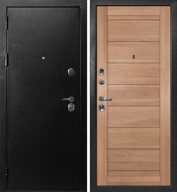 ДМ С 1 титан, замки Гардиан (металл гладкий/ ТЕХНО 708 nanotex миндаль) 860 Л
