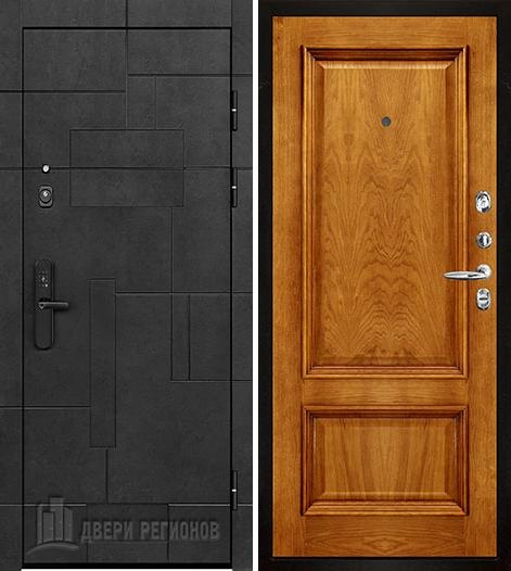 Дверь входная Флагман Доминион, цвет Бетон черный, панель Корсика цвет Дуб patina antico