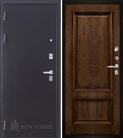 Дверь входная Колизей Плюс, цвет темное серебро антик, панель корсика цвет дуб brandy