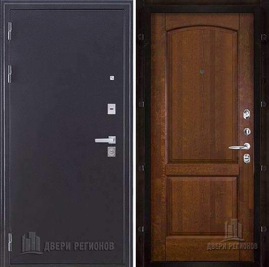 Дверь входная Колизей Плюс, цвет темное серебро антик, панель фоборг цвет античный орех
