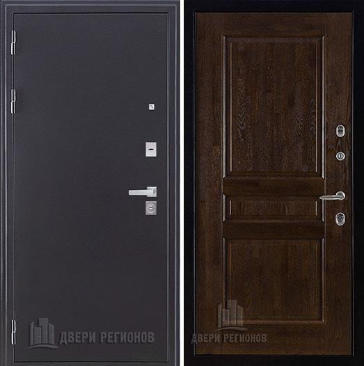 Дверь входная Колизей Плюс, цвет темное серебро антик, панель виктория цвет античный орех