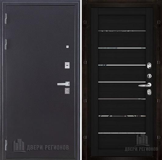 Дверь входная Колизей Плюс, цвет темное серебро антик, панель light 2125 (зеркало) цвет шоко велюр