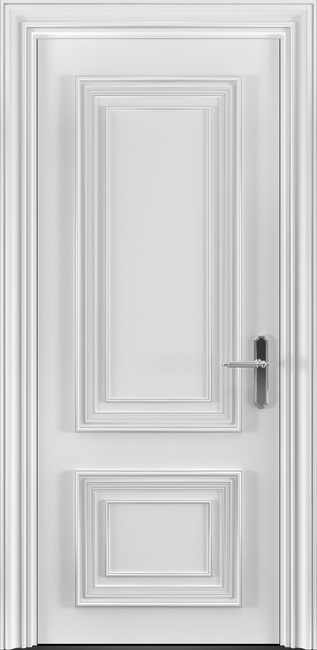 Межкомнатная дверь Antique цвет col blanc МДФ с серебряной патиной