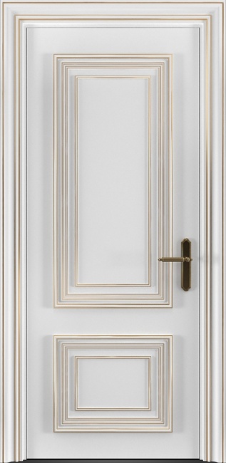 Межкомнатная дверь Antique цвет col blanc МДФ с золотой патиной