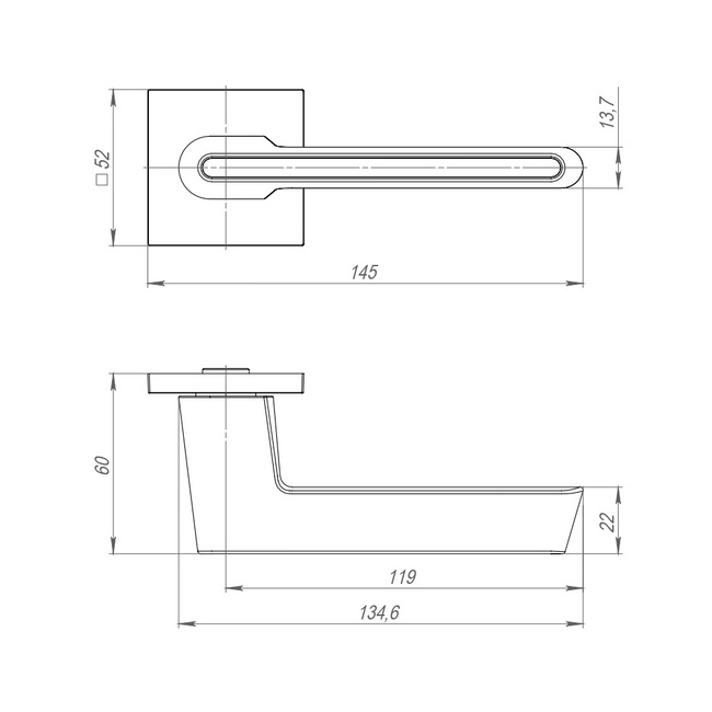 Ручка раздельная KJS51STICK BL/BN-24 черный/черный никель BL черный/BN черный никель
