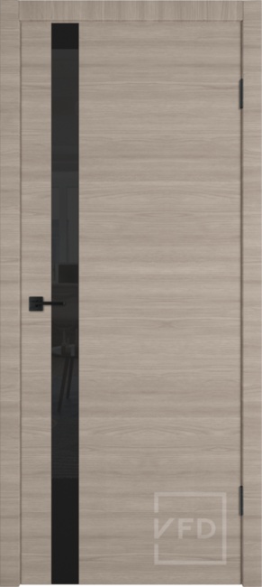 Дверь Solo экошпон стекло Black Gloss, цвет: Red Oak