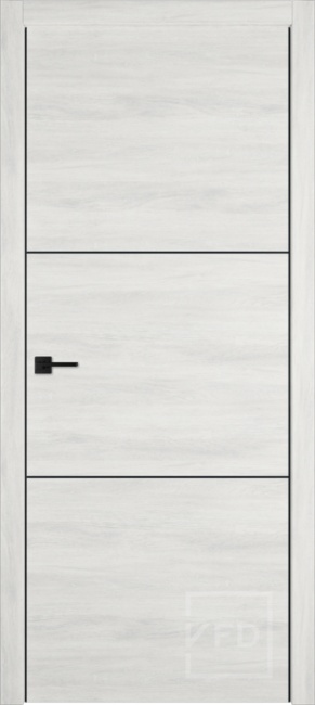 Дверь Urban 2 чёрная кромка и молдинги Black Mould, цвет: Nord vellum