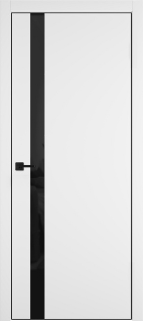 Дверь Urban 1SV Emalex кромка BM 4х4 стекло Black Gloss, цвет: Emalex ice